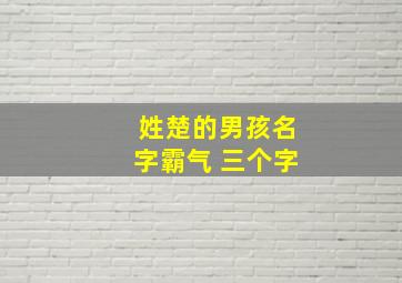 姓楚的男孩名字霸气 三个字